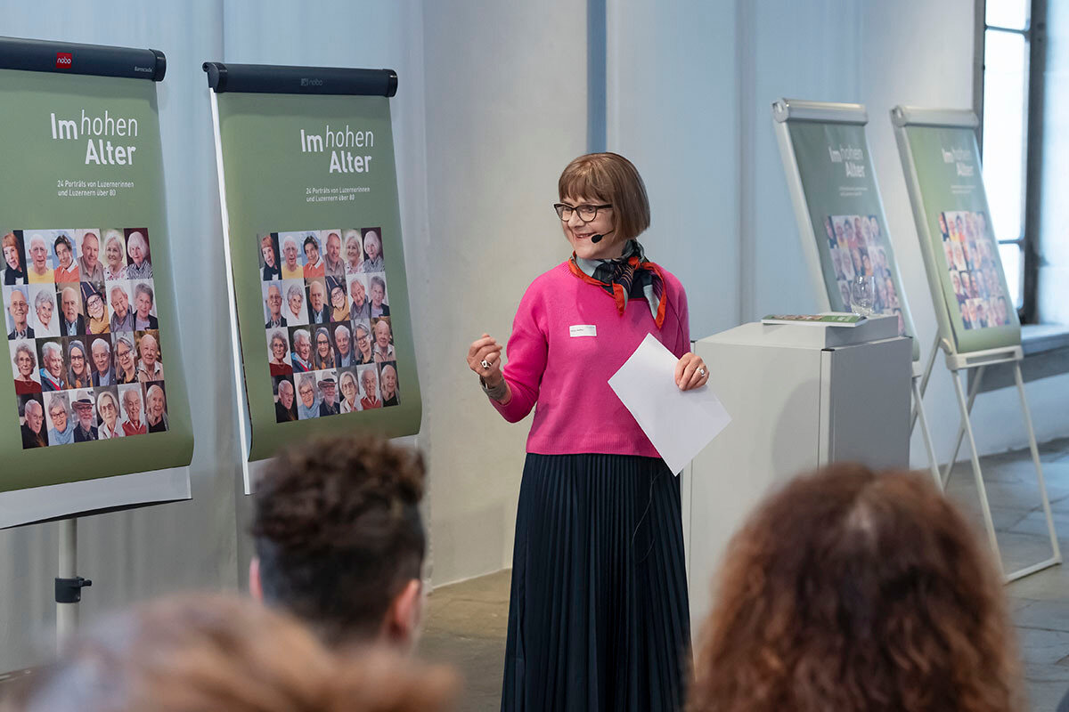 Projektleiterin Heidy Steffen er&ouml;ffnete die Sensibilisierungskampagne &laquo;Das hohe Alter&raquo; des Forums Luzern60plus und kann das erfolgreiche Projekt nun auch in Berlin vorstellen.