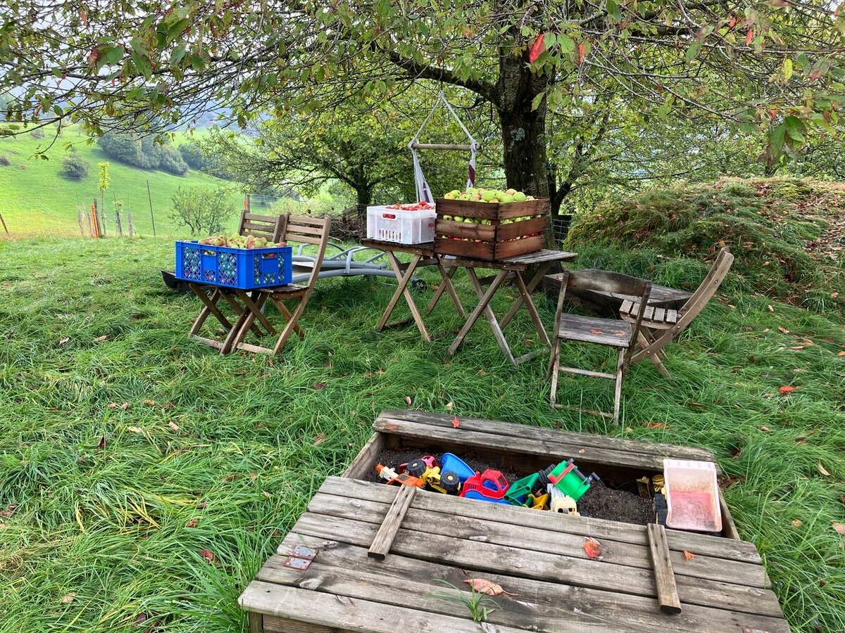 Im Waldgarten sind Arbeit, Spielen und Erholung nahe beieinander
